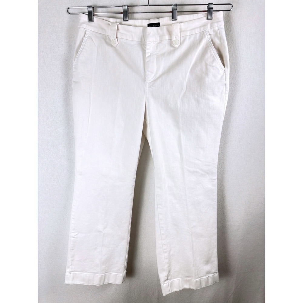 Talbots White Wide Leg Jeans Womens 18WP Petite Cotton Blend Stretch Pants
